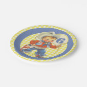 西の小さなカウボーイロープ誕生日プレート ペーパープレート (アングル)