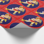 西の小さな女性のカーボーイオンスティックウマのギフトラップ ラッピングペーパー (角)