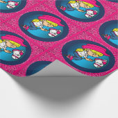 西の小さな漫画女性のカーボーイオンスティックホース ラッピングペーパー (角)