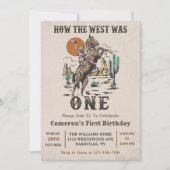 西の方法で西は1歳の誕生日 招待状 (正面)