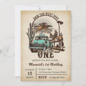 西の方法で西は1歳の誕生日 招待状 (正面)