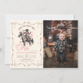 西の方法は一つのロデオの最初の誕生日 招待状 (正面)