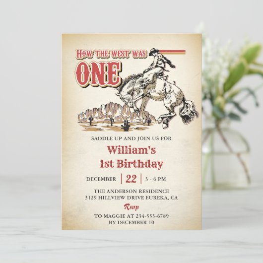 西の方法ワンカウボーイ誕生日パーティーだった 招待状 (スタンド正面)