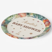 西の男の子の小さなカウボーイブラウンベビーシャワー ペーパープレート (アングル)