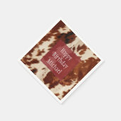 西の白まだら茶色の黒牛革 スタンダードカクテルナプキン (角)