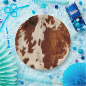 西の白まだら茶色の黒牛革 ペーパープレート (パーティー)