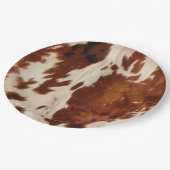 西の白まだら茶色の黒牛革 ペーパープレート (アングル)