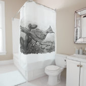 西の白黒の砂漠のロードランナーシャワー シャワーカーテン (インサイチュ)