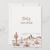 西の砂漠で冒険を赤ちゃんシャワーを開始 招待状 (裏面)
