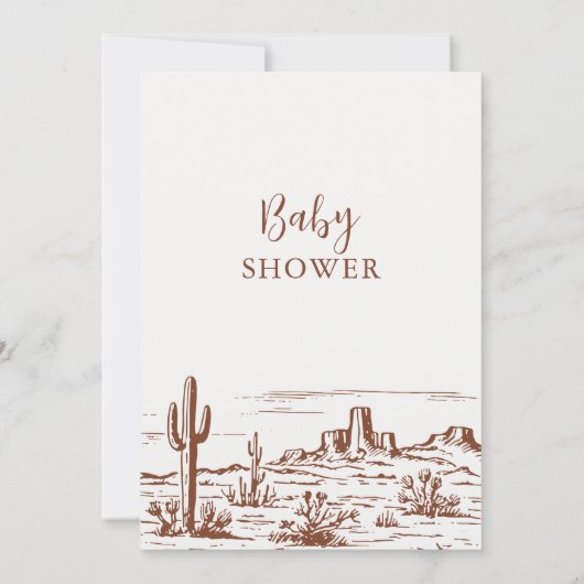 西の砂漠で冒険を赤ちゃんシャワーを開始 招待状 (裏面)