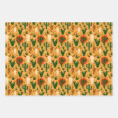 西の砂漠のスカルサボスヘビのパタ素朴ーン ラッピングペーパーシート (正面2)