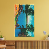 西の端からビッグベア湖 キャンバスプリント (インサイチュ (リビング))