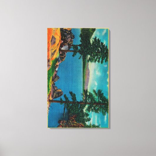 西の端からビッグベア湖 キャンバスプリント (正面)