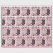 西の結婚カウボーイブーツはピンクの花 ラッピングペーパー (フラット)