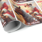 西の陽気なサンタクロースとホースクリスマス ラッピングペーパー (ロールコーナー)