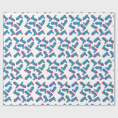 西の青と赤のカウボーイブーツのギフトラッピング ラッピングペーパー (フラット)