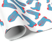 西の青と赤のカウボーイブーツのギフトラッピング ラッピングペーパー (ロールコーナー)