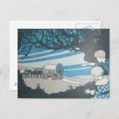 西の馬のキャラバン葉書を移動している 案内ポストカード (正面/裏面)