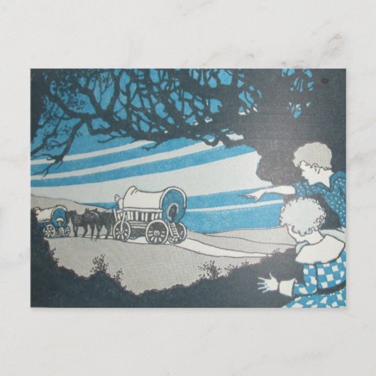 西の馬のキャラバン葉書を移動している 案内ポストカード (正面)