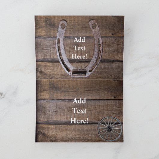 西の馬のワゴンホイールホースシューカウボーイブーツC カード (内部)