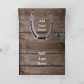 西の馬のワゴンホイールホースシューカウボーイブーツN ノートカード (内部)