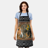 西の馬カウボーイブーツカウボーイハットワゴンホイール エプロン (着用した状態)