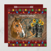 西の馬カウボーイブーツカウボーイハットワゴンホイール シーズンカード (正面/裏面)