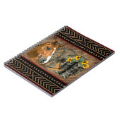 西の馬カウボーイブーツカウボーイハットワゴンホイール ノートブック (左側)