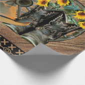 西の馬カウボーイブーツカウボーイハットワゴンホイール ラッピングペーパー (角)