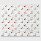 西の高地テリアの子犬および星のクリスマス ラッピングペーパー (フラット)