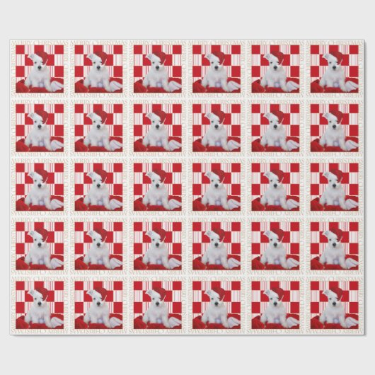 西の高地テリアの子犬のクリスマス ラッピングペーパー (フラット)