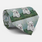 "西の高地テリア"犬の芸術の首のタイ ネクタイ (ロール)