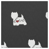 西の高地テリア(Westie)愛 ファブリック (クローズアップ)