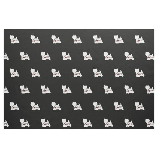 西の高地テリア(Westie)愛 ファブリック (ファットクウォーター)