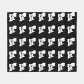 西の高地テリア(Westie)愛 フリースブランケット (正面(横))