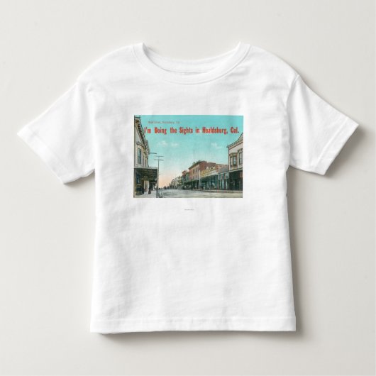 西のStreetHealdsburg、カリフォルニアの眺め トドラーTシャツ (正面)