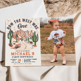 西は西カウボーイの誕生日写真 招待状