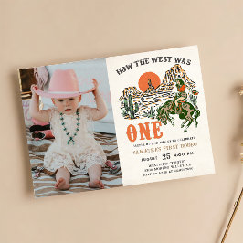 西は西カウボーイの誕生日写真 招待状