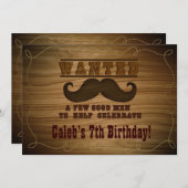 西ひげ指名手配バースデーパーティ招待状 招待状 (正面/裏面)