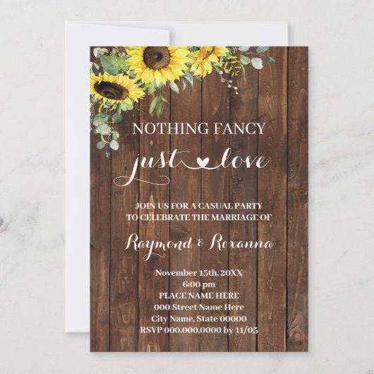 西ひまわりファンシーは何も愛し結婚ない 招待状 (正面)