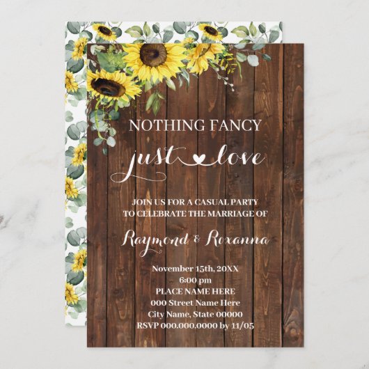 西ひまわりファンシーは何も愛し結婚ない 招待状 (正面/裏面)