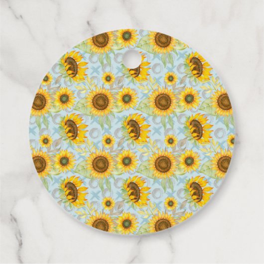 西ひまわり素朴女性のカーボーイベビーシャワー フェイバータグ (裏面)