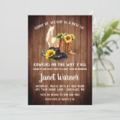 西ひまわり素朴女性のカーボーイベビーシャワー 招待状 (スタンド正面)