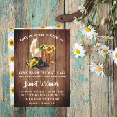 西ひまわり素朴女性のカーボーイベビーシャワー 招待状