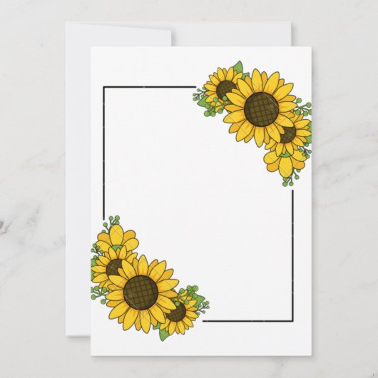 西ひまわり素朴女性のカーボーイベビーシャワー 招待状 (裏面)