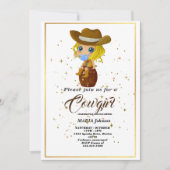 西ひまわり素朴女性のカーボーイベビーシャワーInv 招待状 (正面)