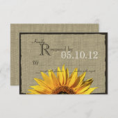 西ひまわり結婚とBurlap反応 出欠カード (正面/裏面)