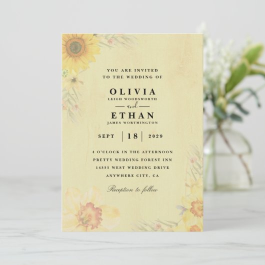 西ひまわり結婚式招待状 招待状 (スタンド正面)