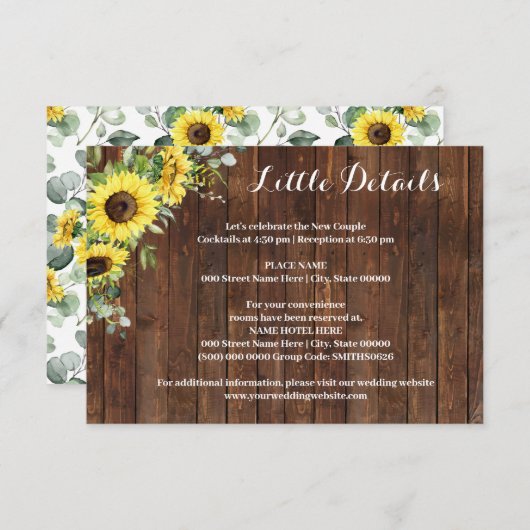 西ひまわり緑のシャワー結婚詳細 エンクロージャーカード (正面/裏面)