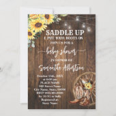 西ひまわり赤ちゃんシャワーカントリーブーツ 招待状 (正面)